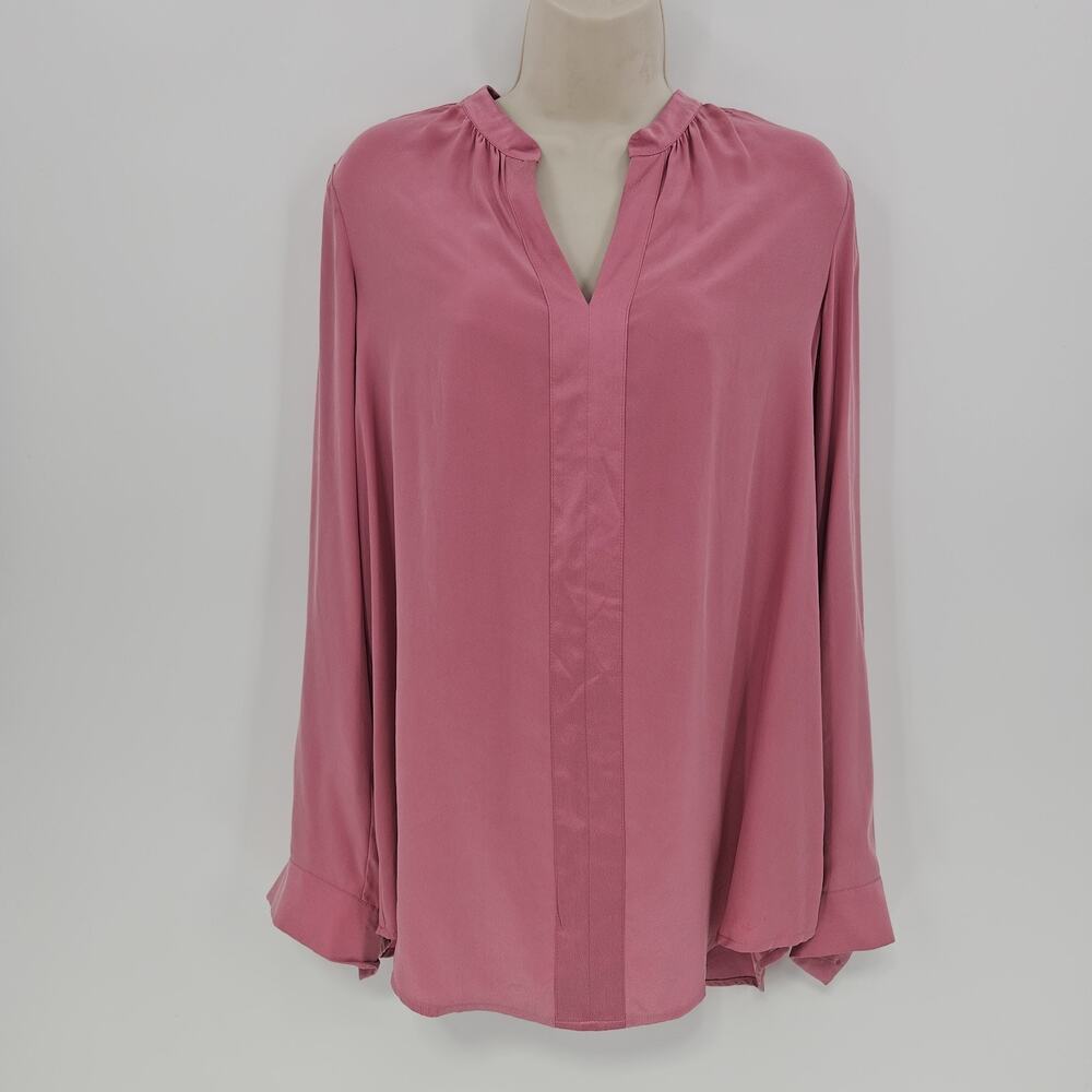 J Jill 100% Silk Top Womens‎ SZ M Petal Pink Boho Beachy Coastal Quiet Luxury